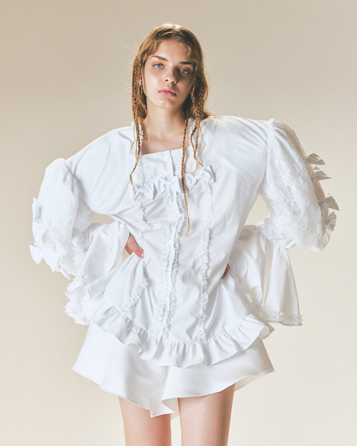 Satin Panty Skirt / White