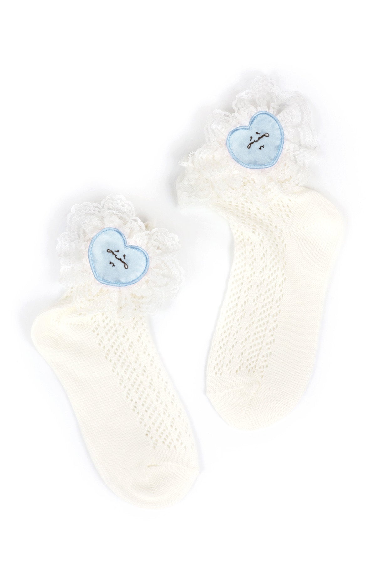Crying Heart Socks / White-blue