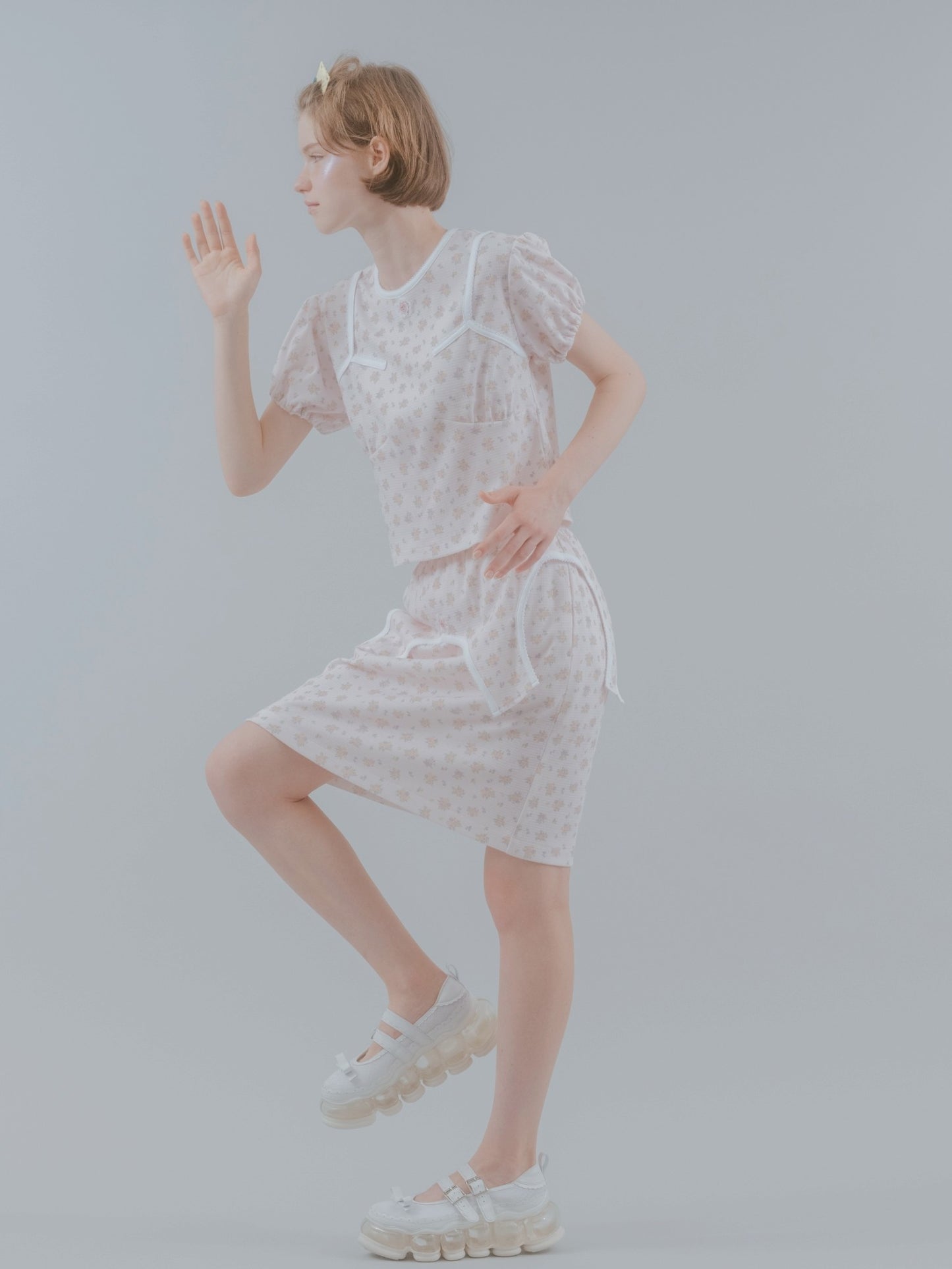 Sweet Heart Jersey Skirt / Pink
