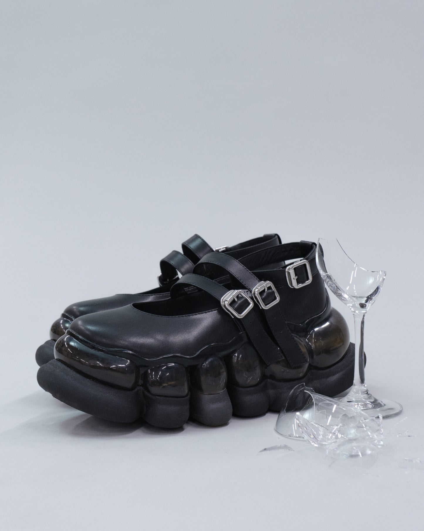 "Jewelry" Ark Three Straps Mary Jane / Black