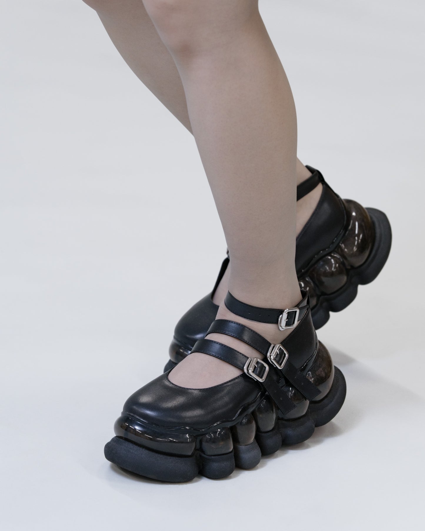 "Jewelry" Ark Three Straps Mary Jane / Black