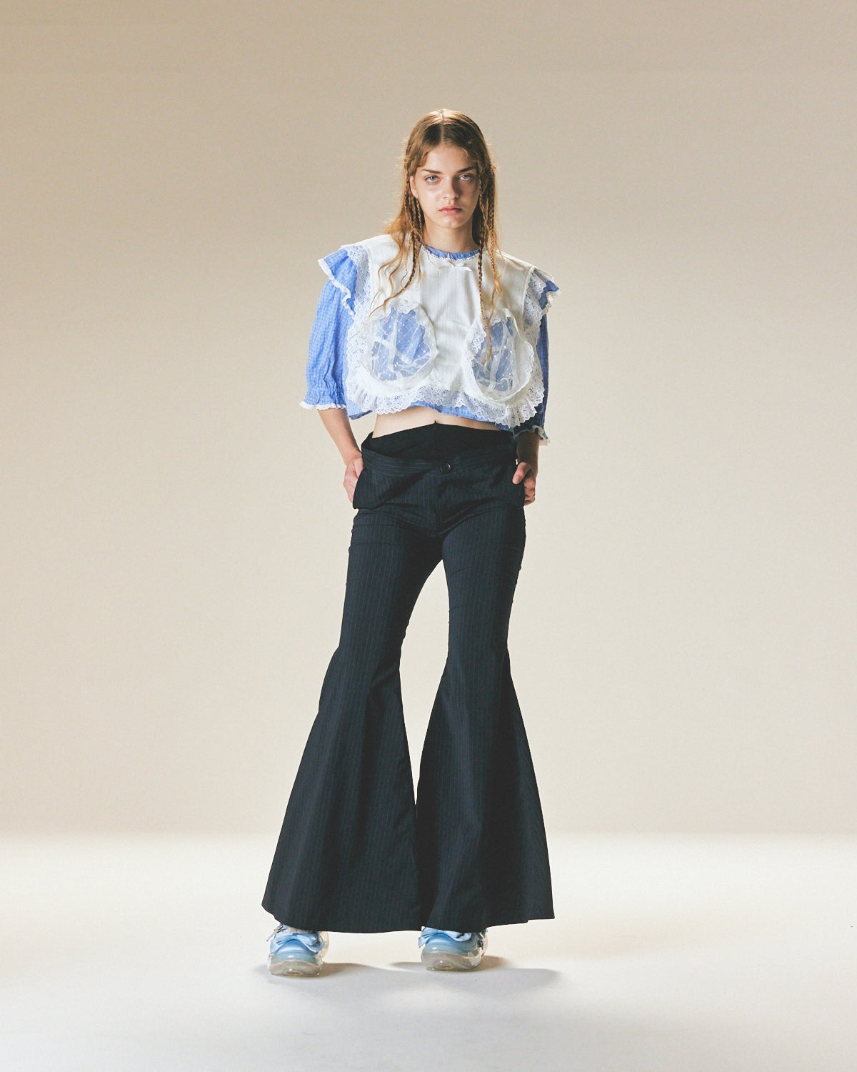 Short Cotton Blouse / Blue