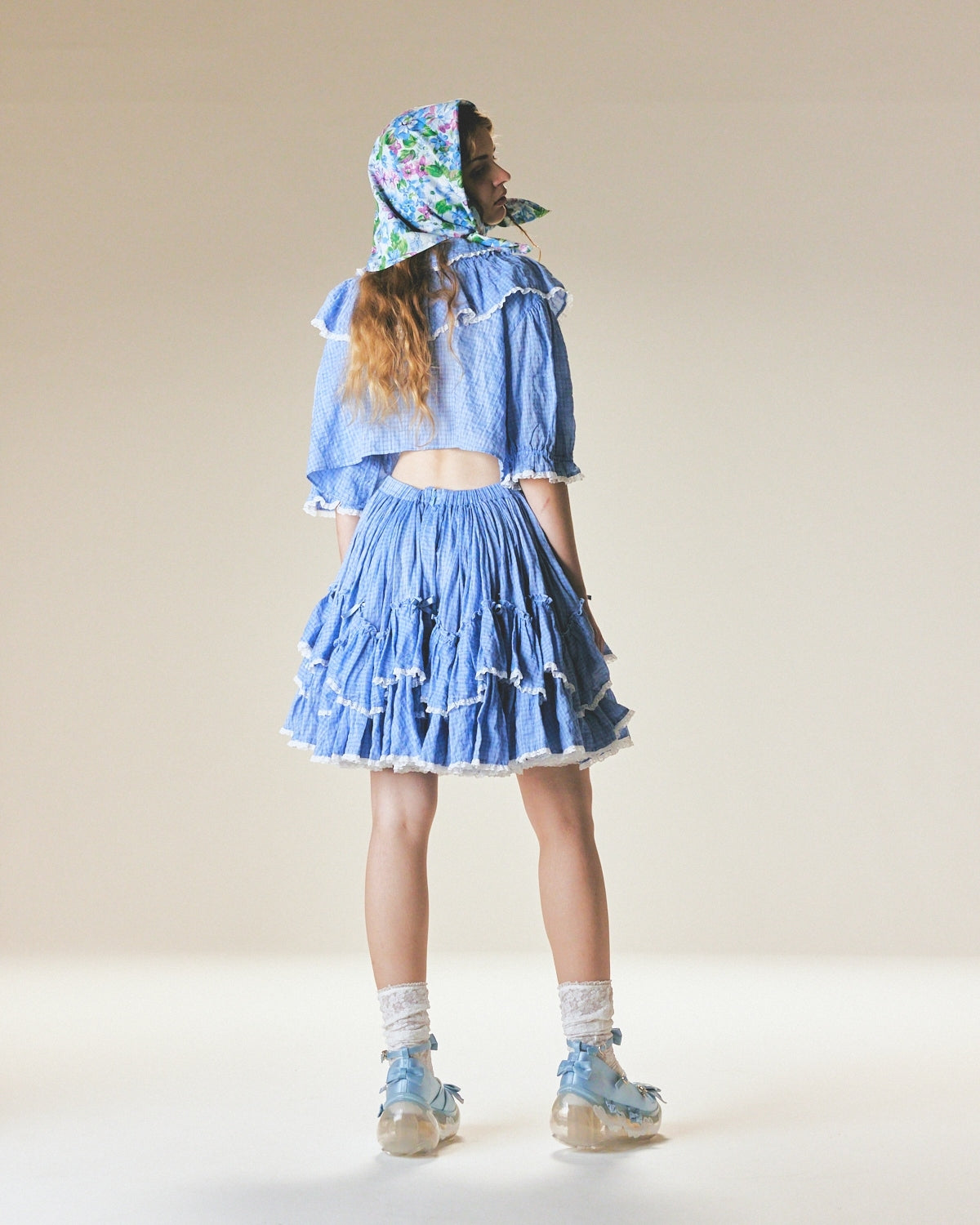 Short Cotton Blouse / Blue