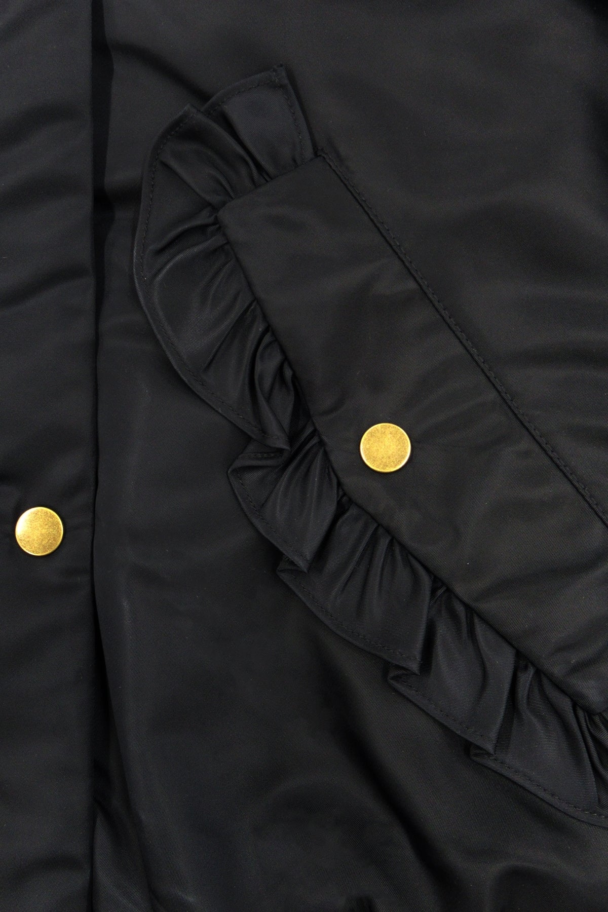 Puffer Frill Blouson / Black