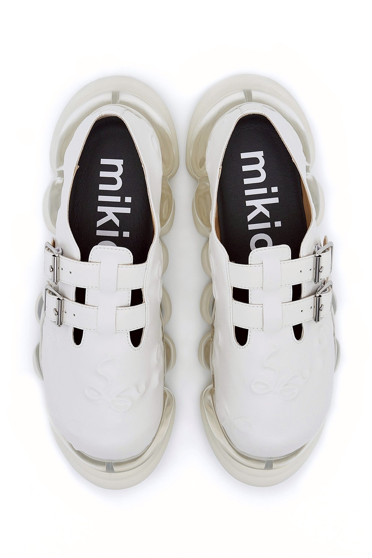 "Jewelry" Ark Emboss Mary Jane / White