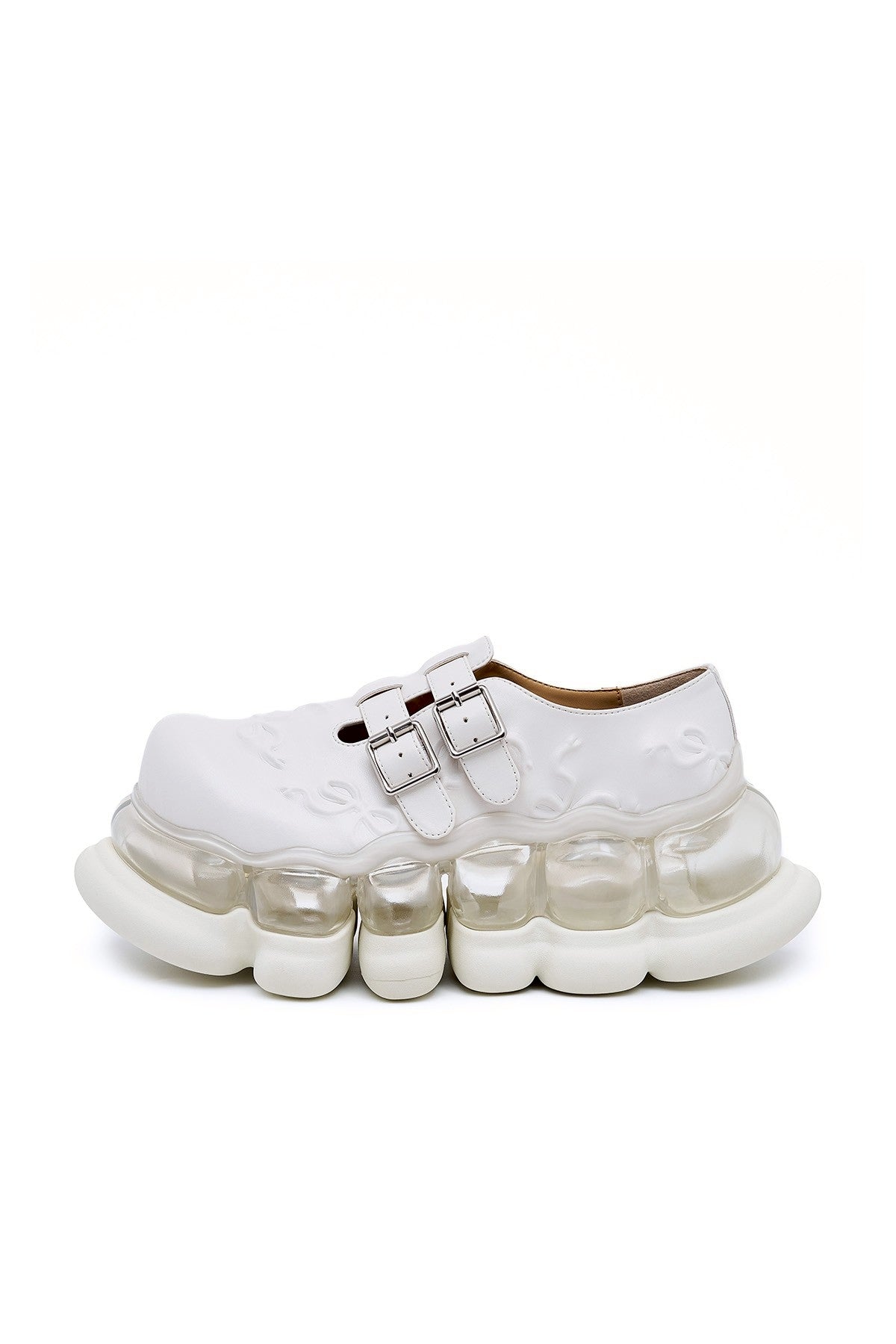 "Jewelry" Ark Emboss Mary Jane / White