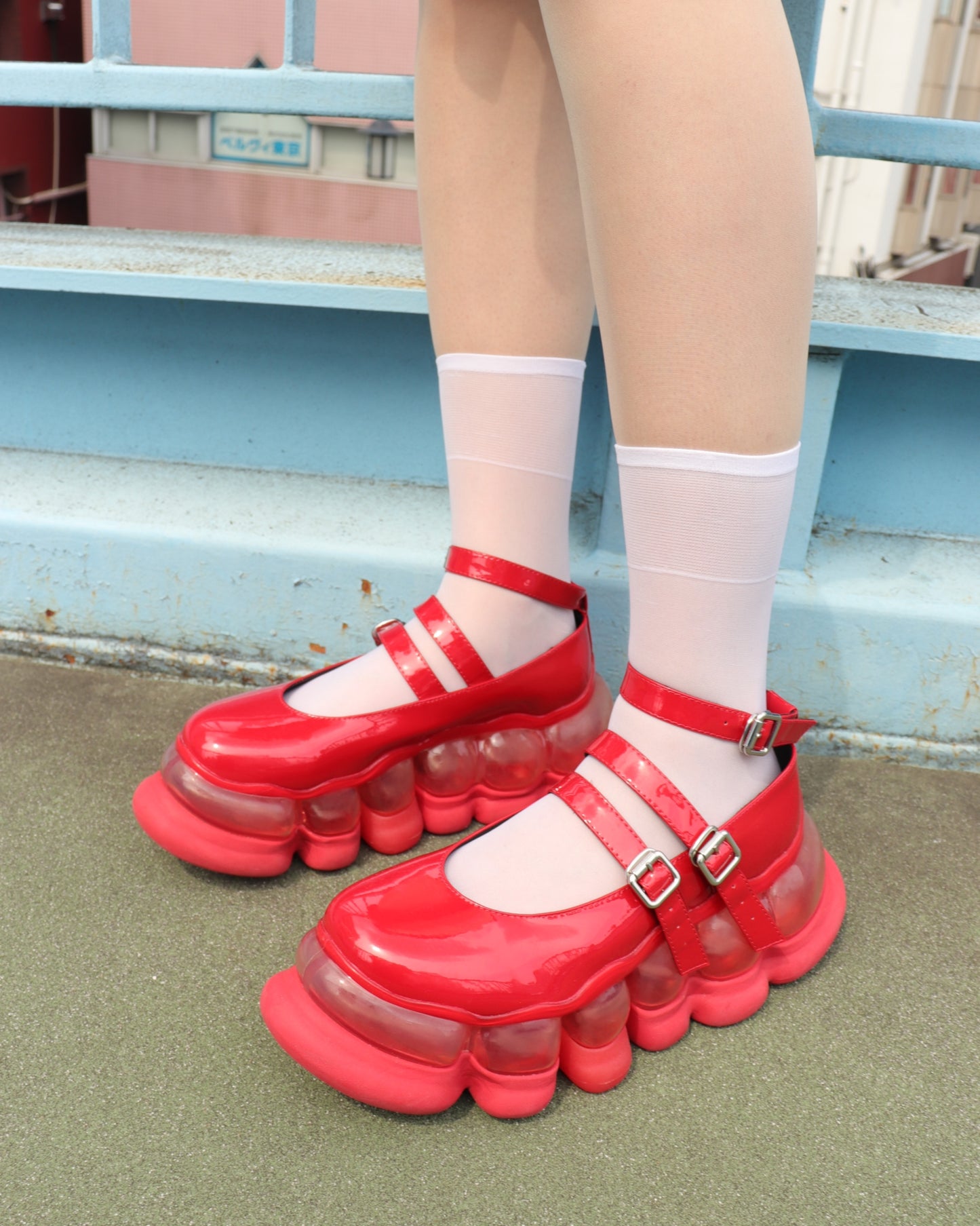 "Jewelry" Ark Three Straps Mary Jane / Red
