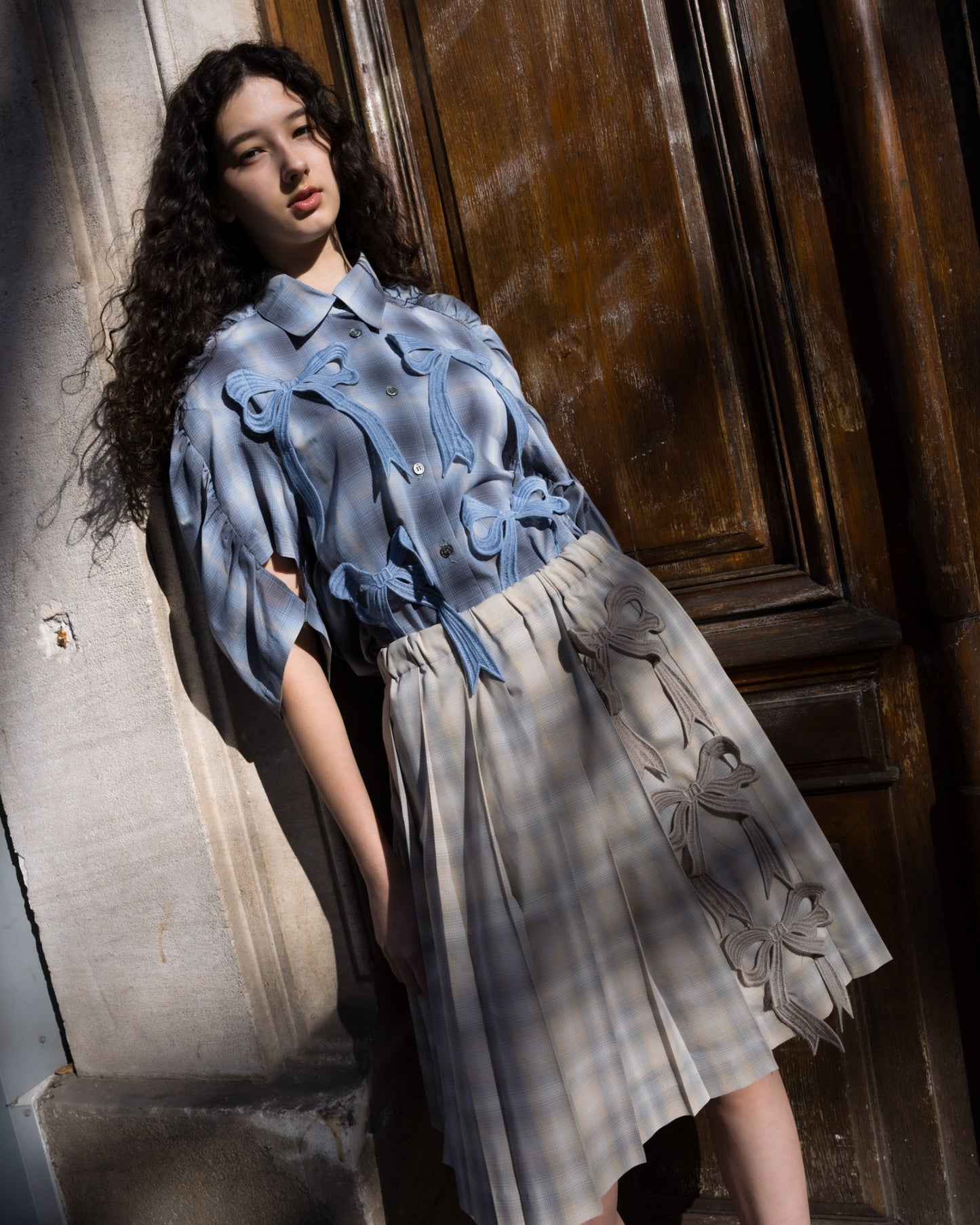 【25SS订】刺绣百褶裙/米色/MSS25S01