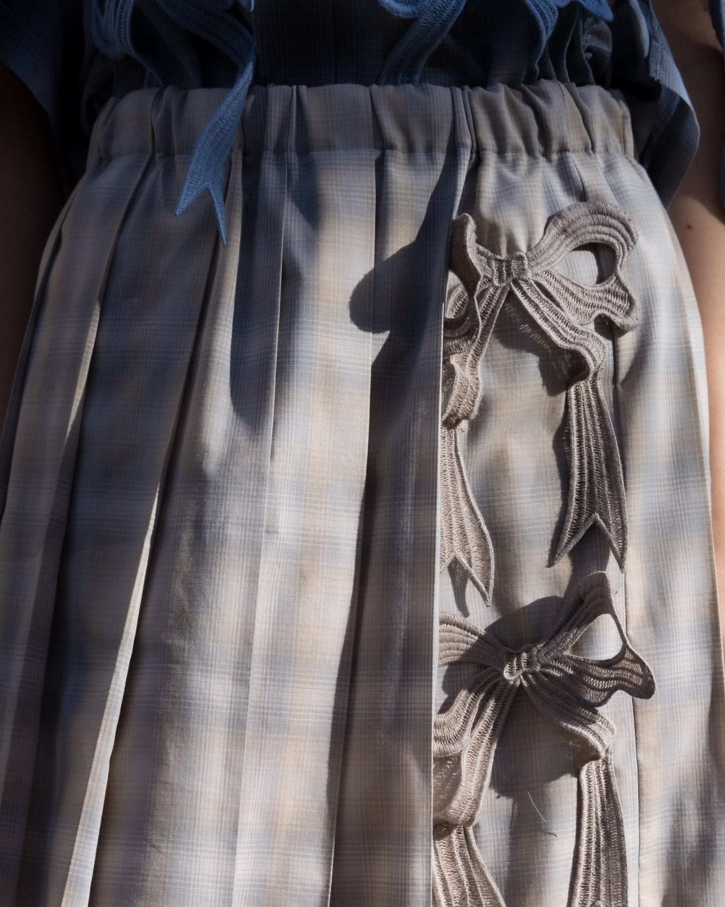 【25SS订】刺绣百褶裙/米色/MSS25S01