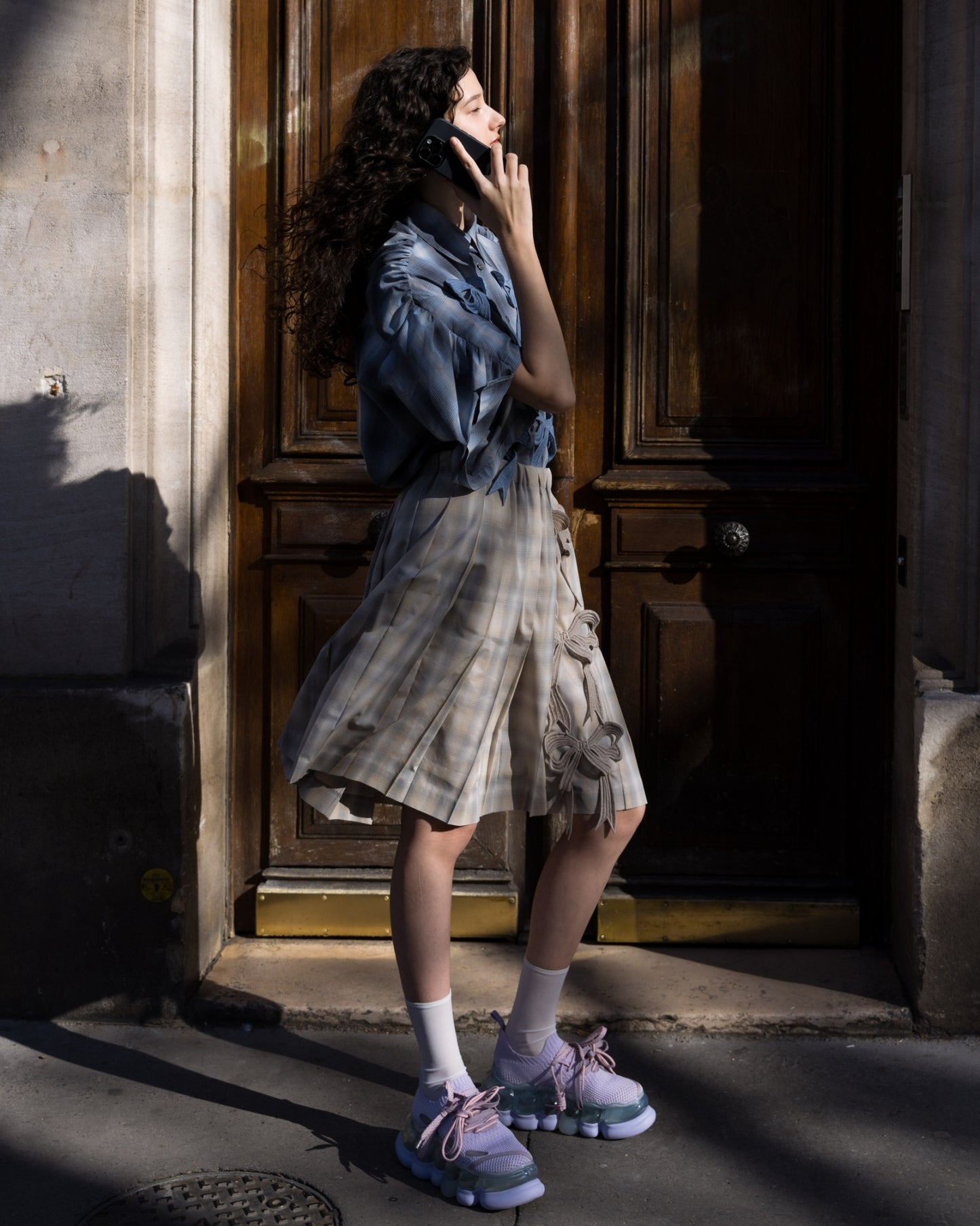 【25SS订购】茧丝带衬衫/蓝色/MSS25D03