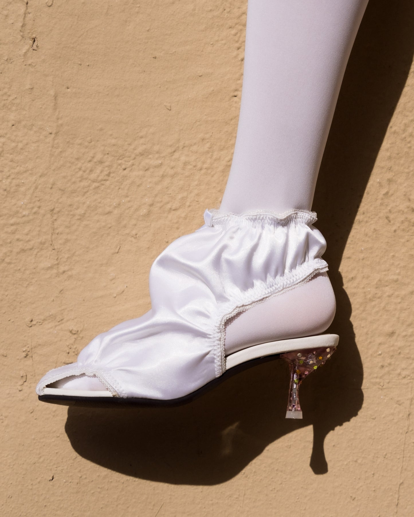 Panty Crystal Heels / White