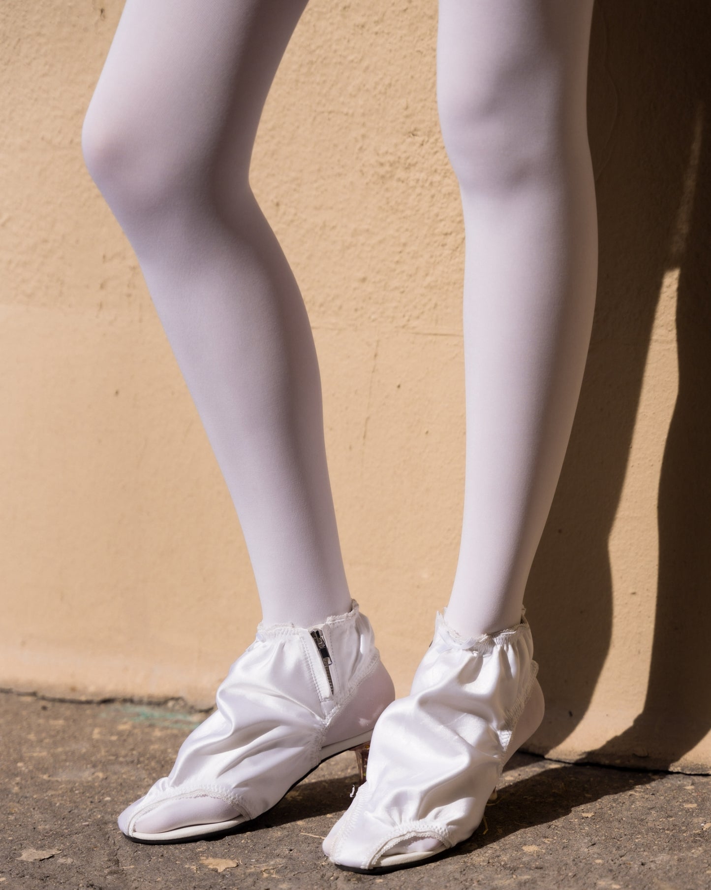 Panty Crystal Heels / White