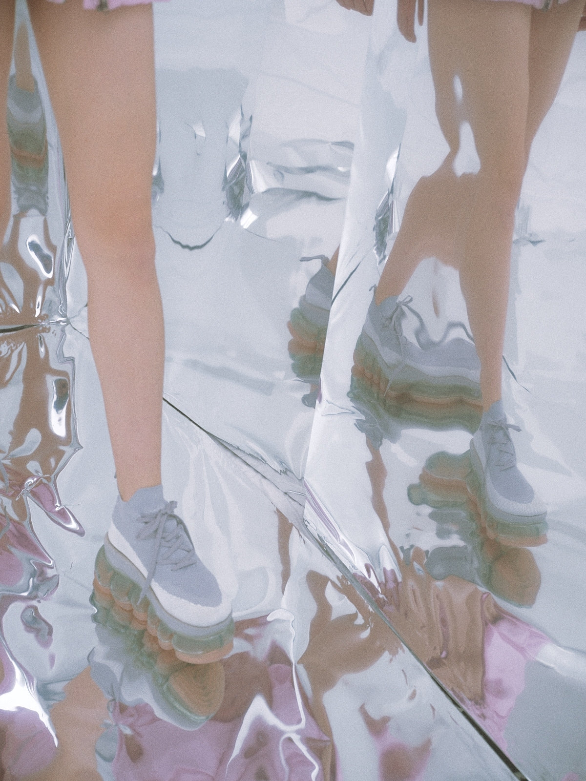 新款“珠宝”高跟鞋/粉灰色