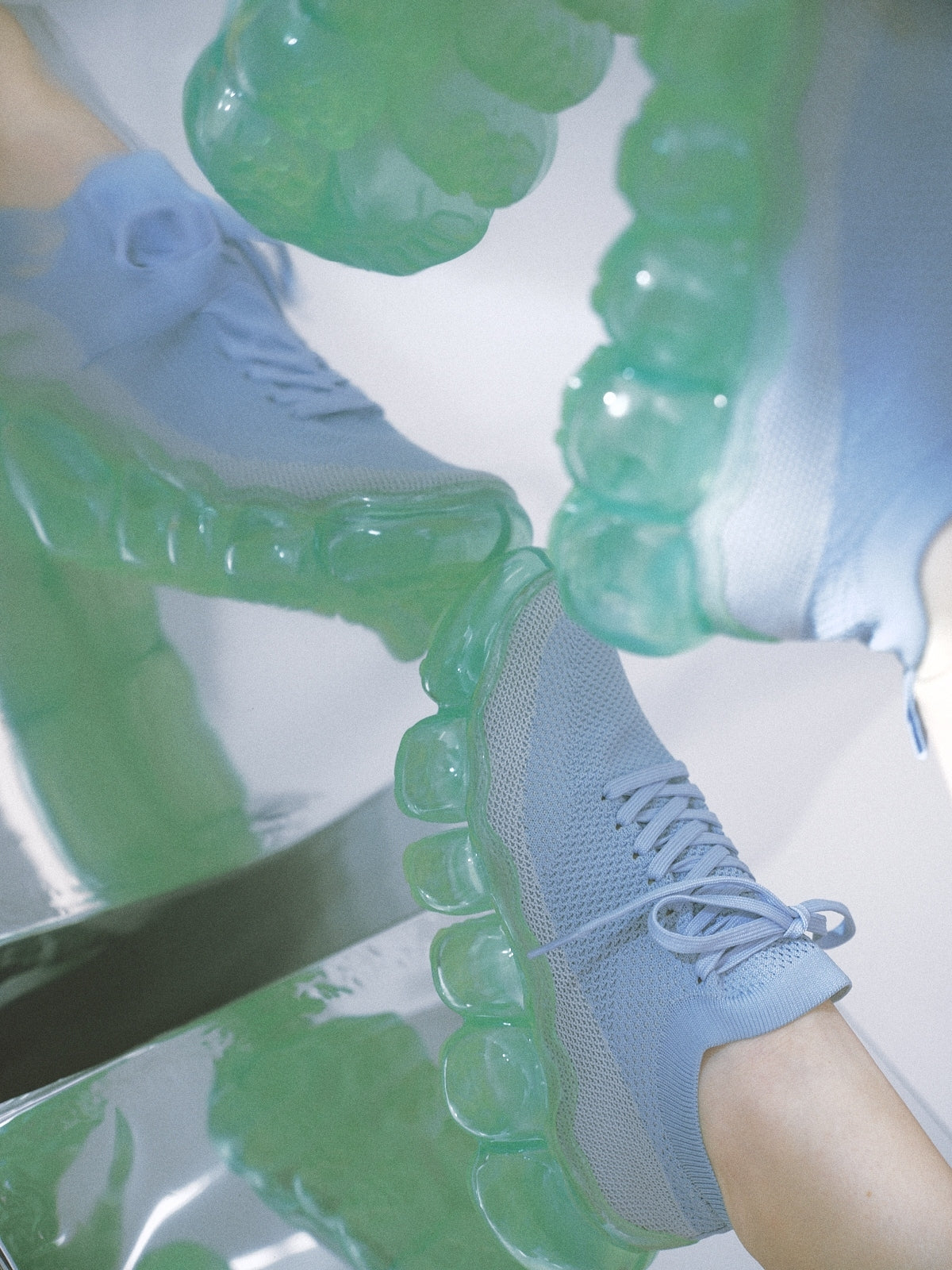 "Jewelry" Basic Shoes / Mint GrayBlue