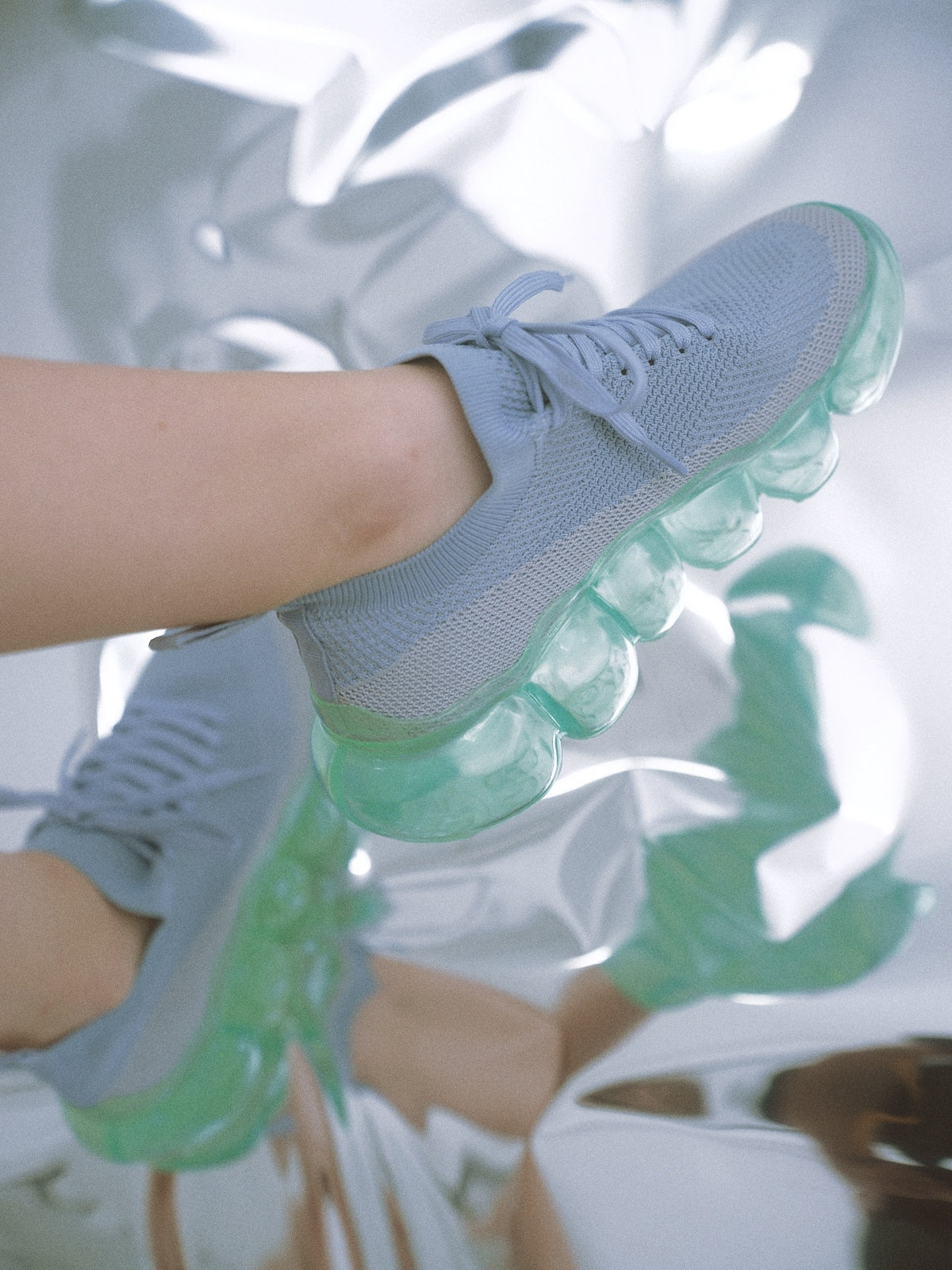 "Jewelry" Basic Shoes / Mint GrayBlue