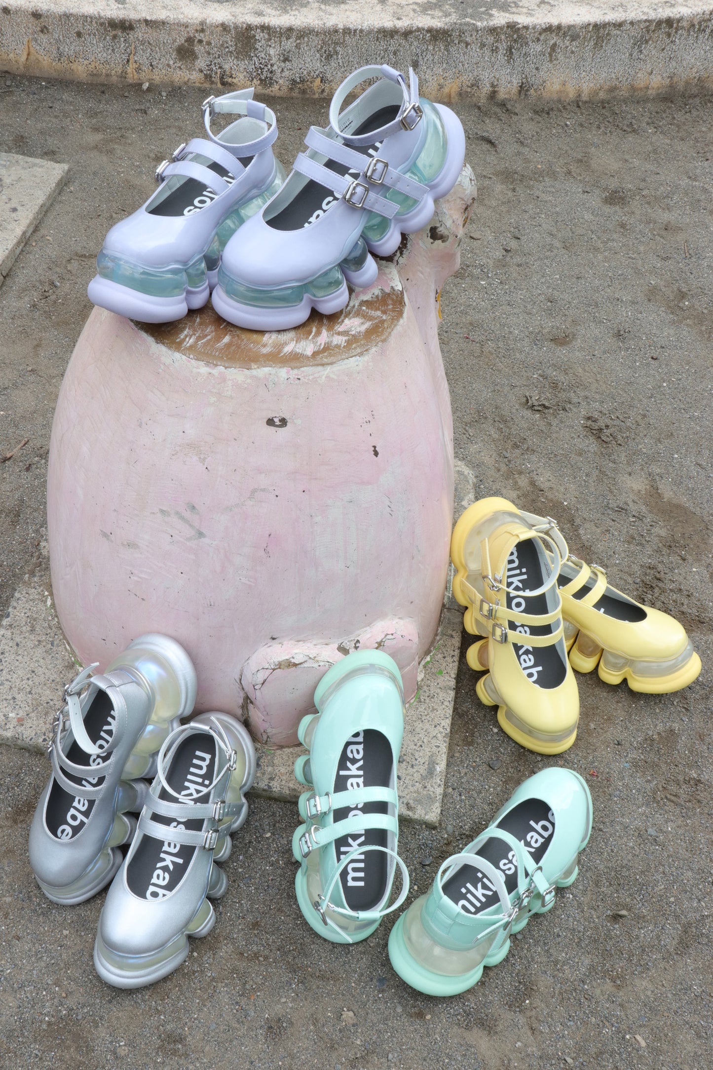 "Jewelry" Ark Three Straps Mary Jane / Yellow