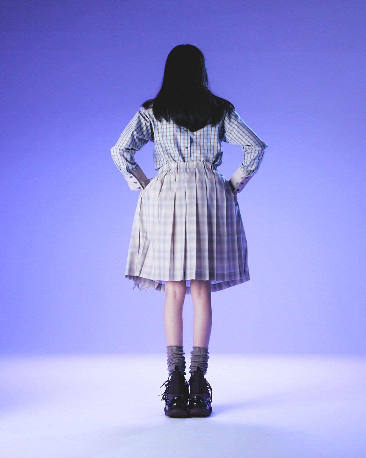 【25SS订】刺绣百褶裙/米色/MSS25S01