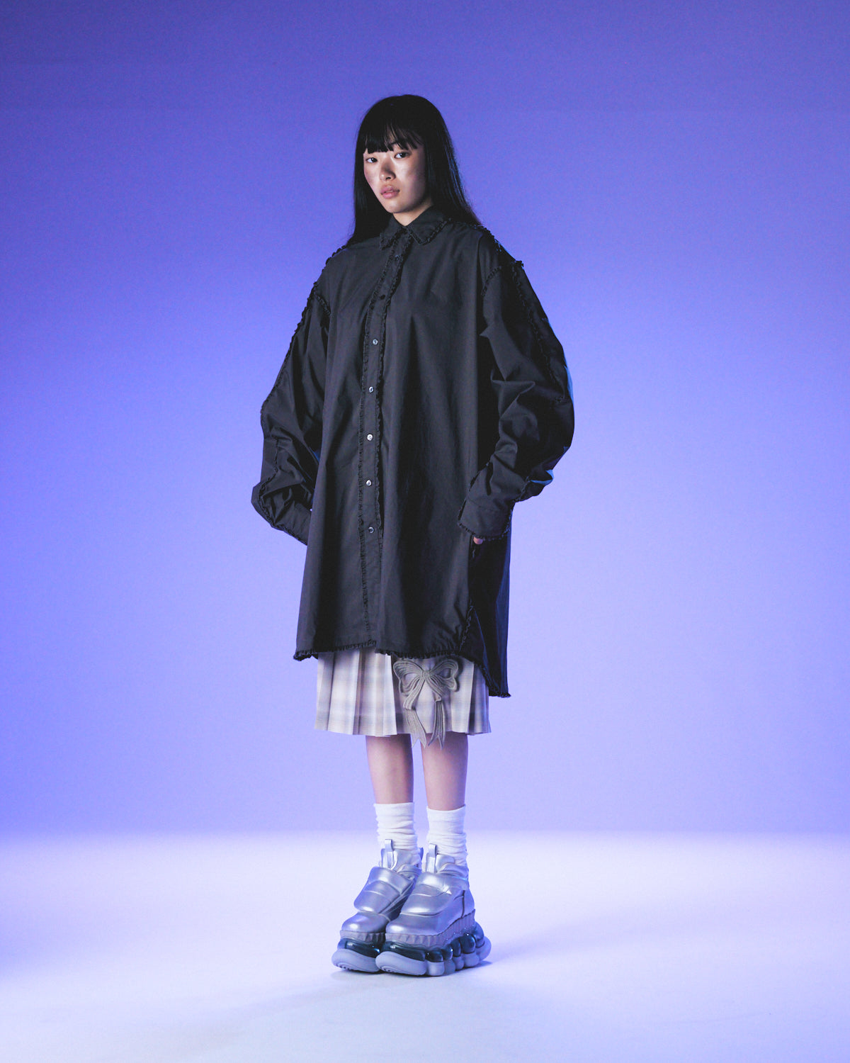 【25SS订】刺绣百褶裙/米色/MSS25S01