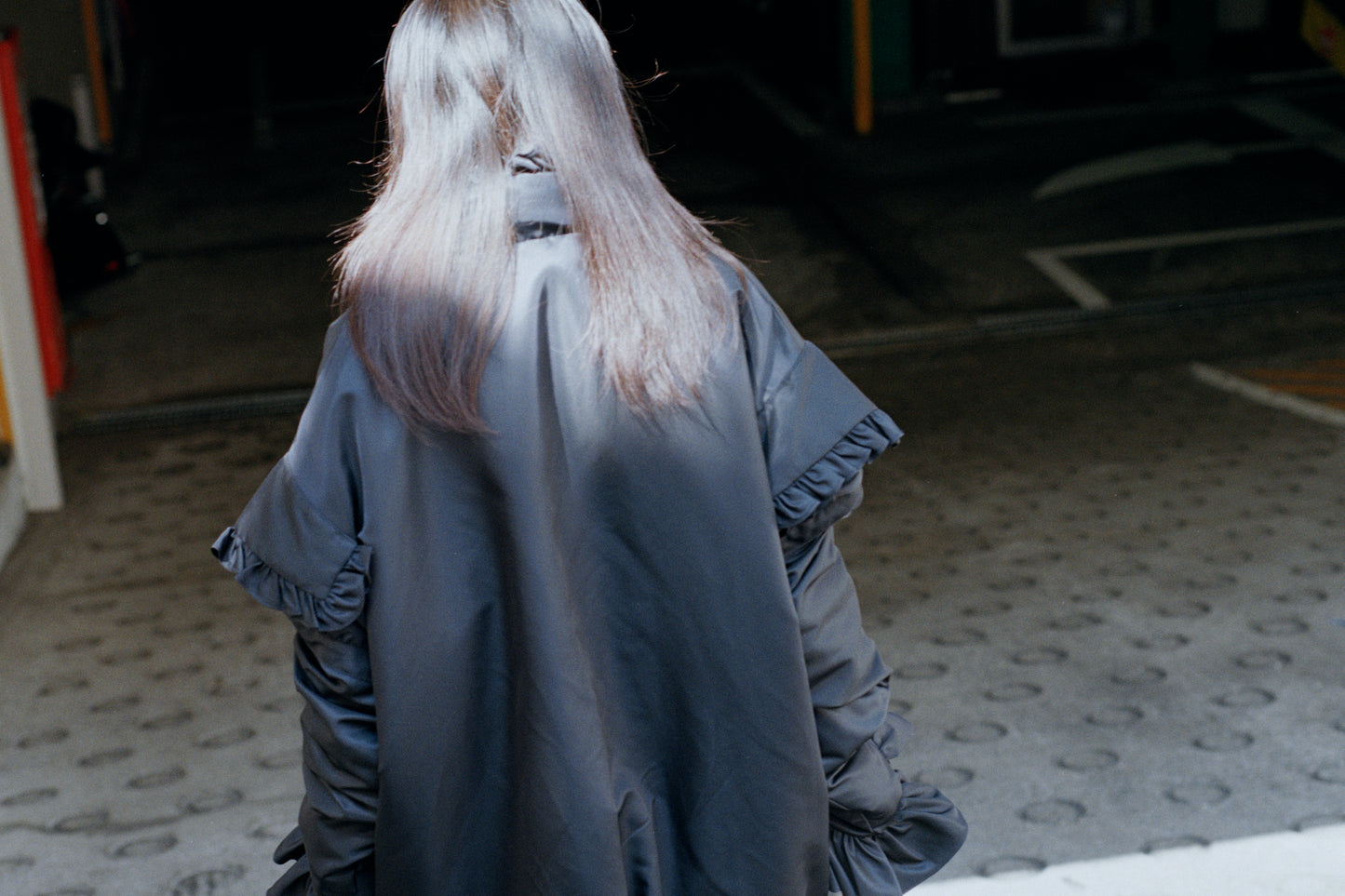 Puffer Frill Blouson / Black