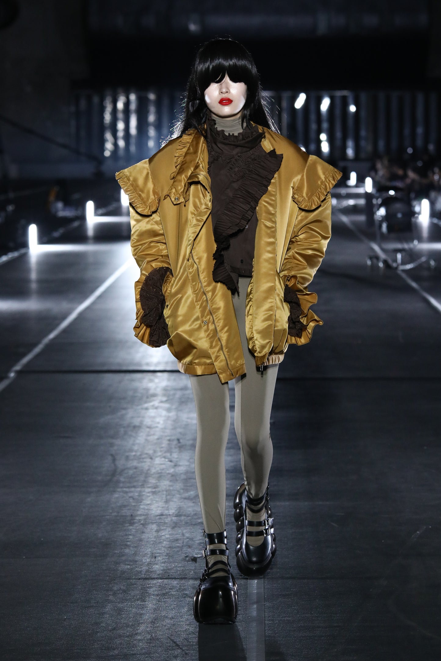 Puffer Frill Blouson / Mustard