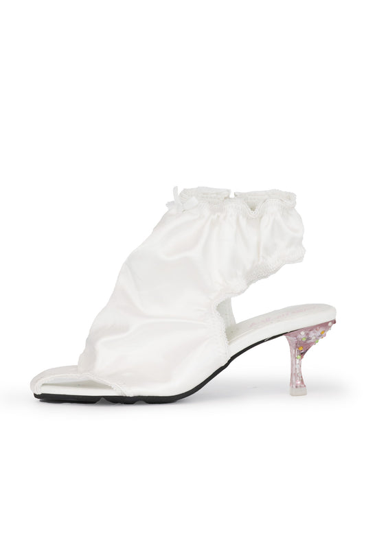 Panty Crystal Heels / White