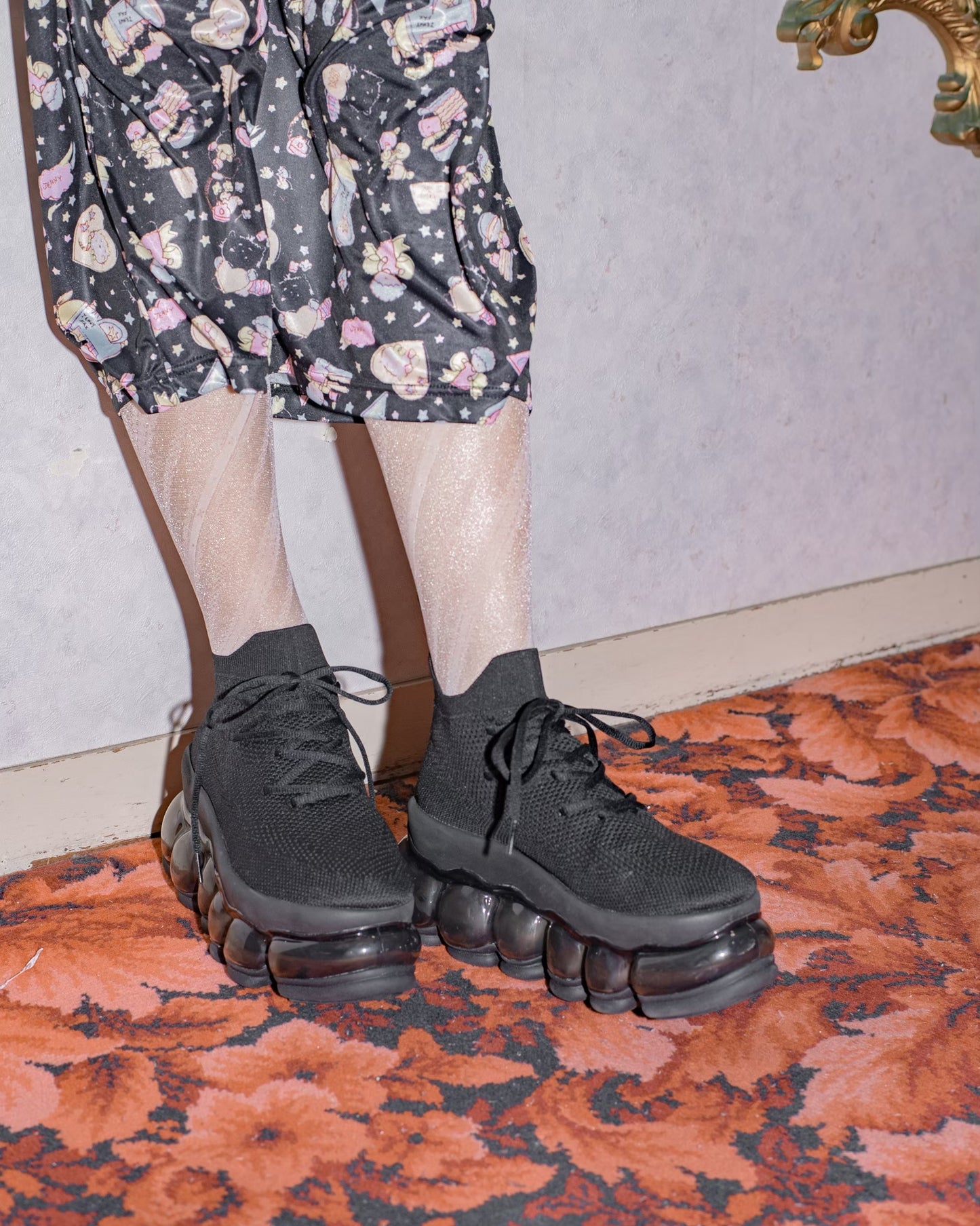 New "Jewelry" High Shoes / Black