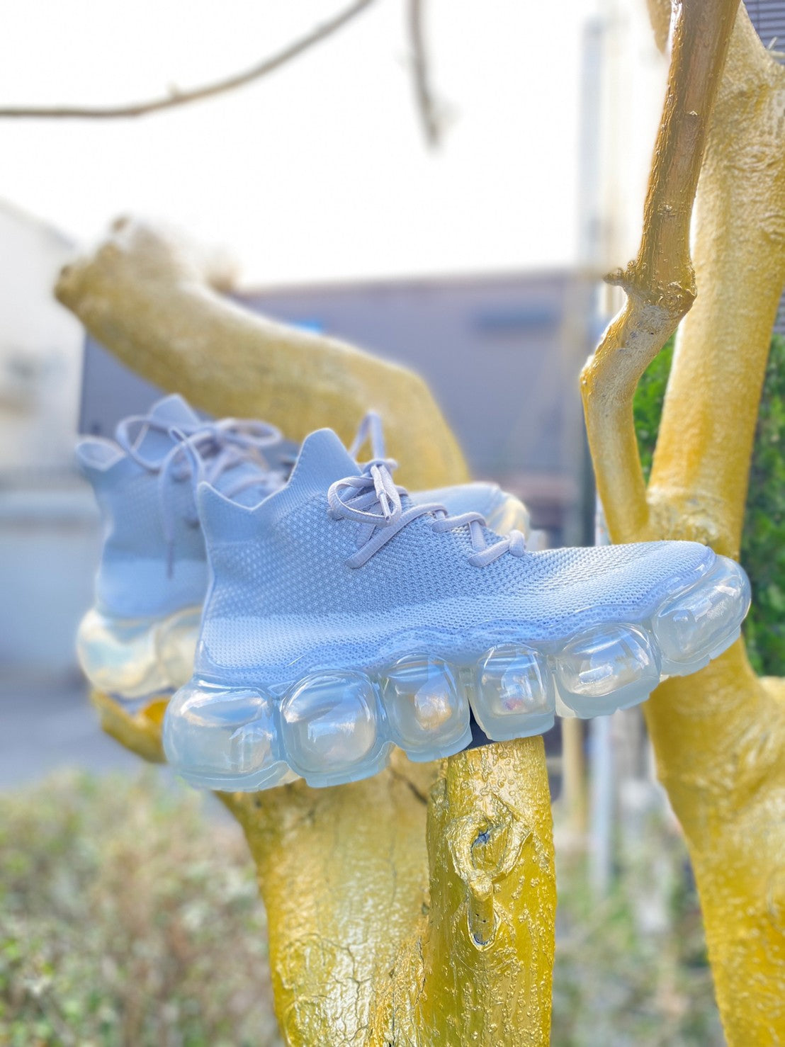 "Jewelry" Basic Shoes / Ice gray
