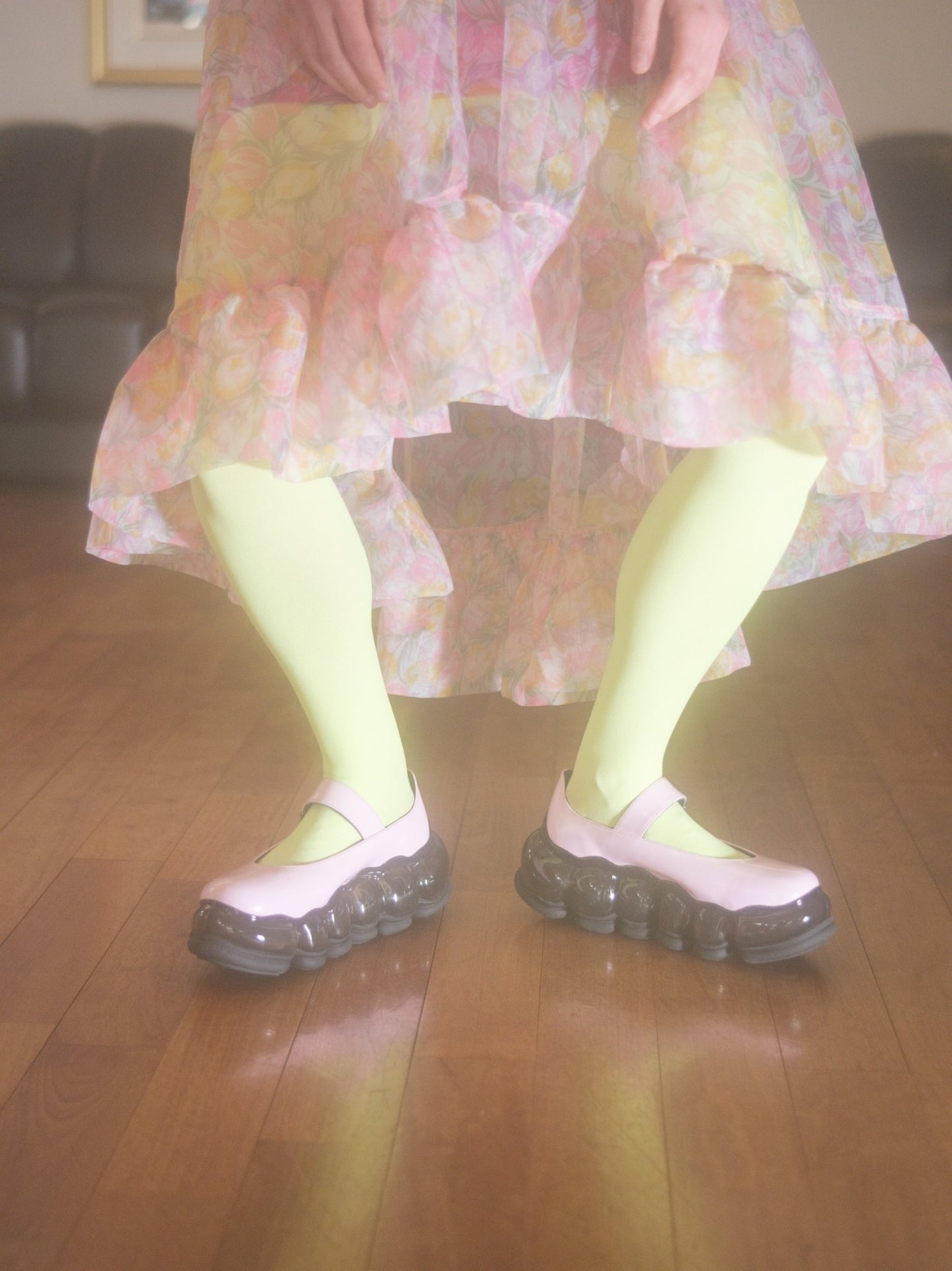 新款“珠宝”玛丽珍/粉黑