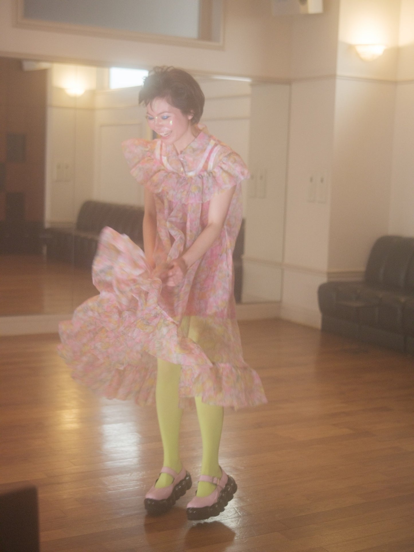 新款“珠宝”玛丽珍/粉黑