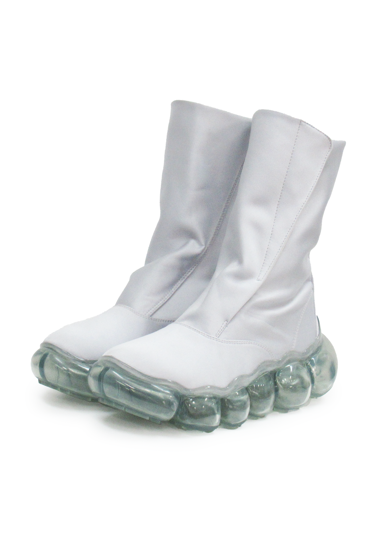 “Jewelry” Satin Boots / Ice Gray