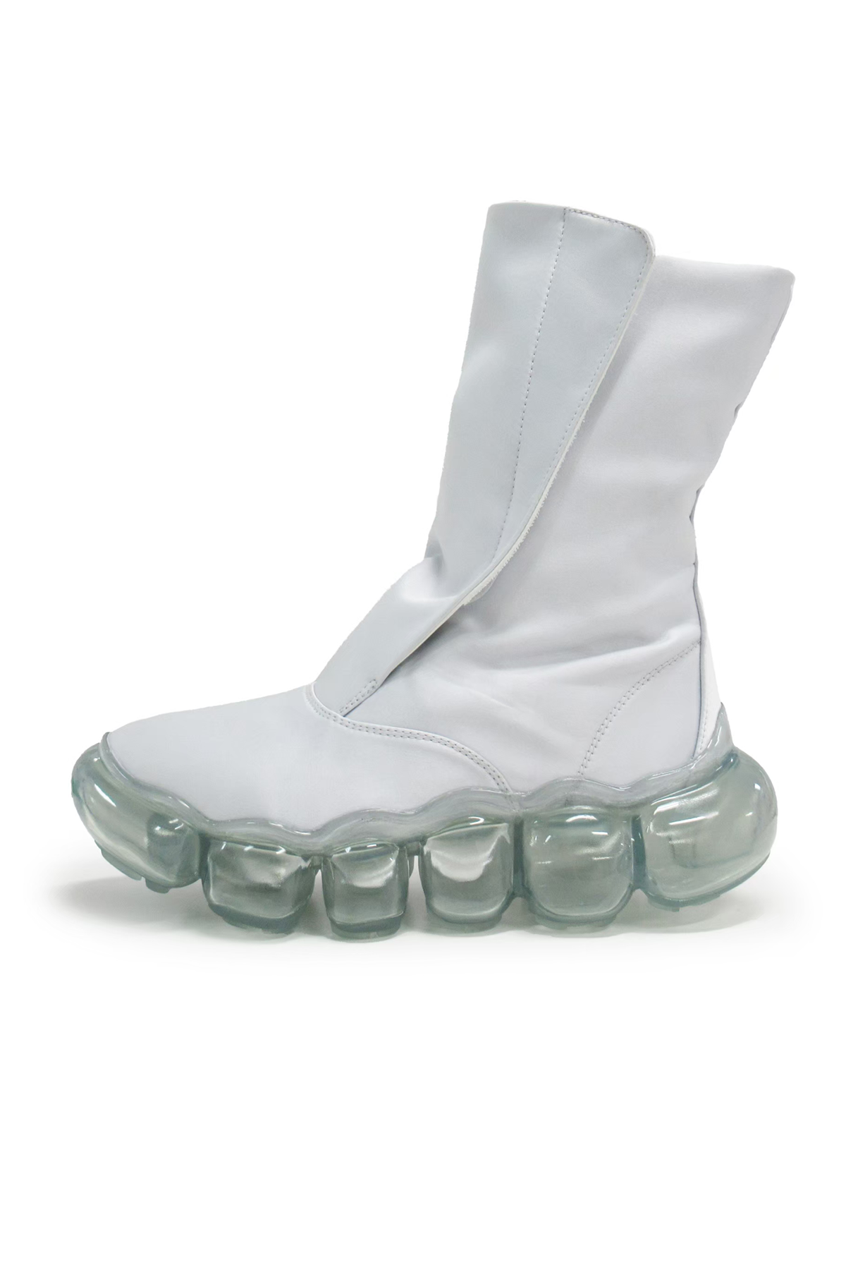 “Jewelry” Satin Boots / Ice Gray