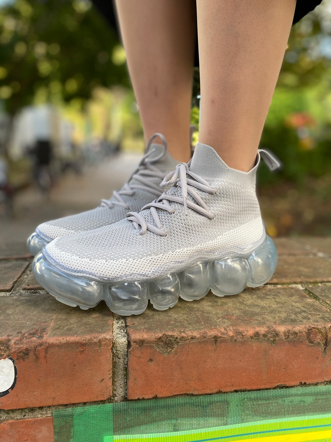 "Jewelry" Basic Shoes / Ice gray