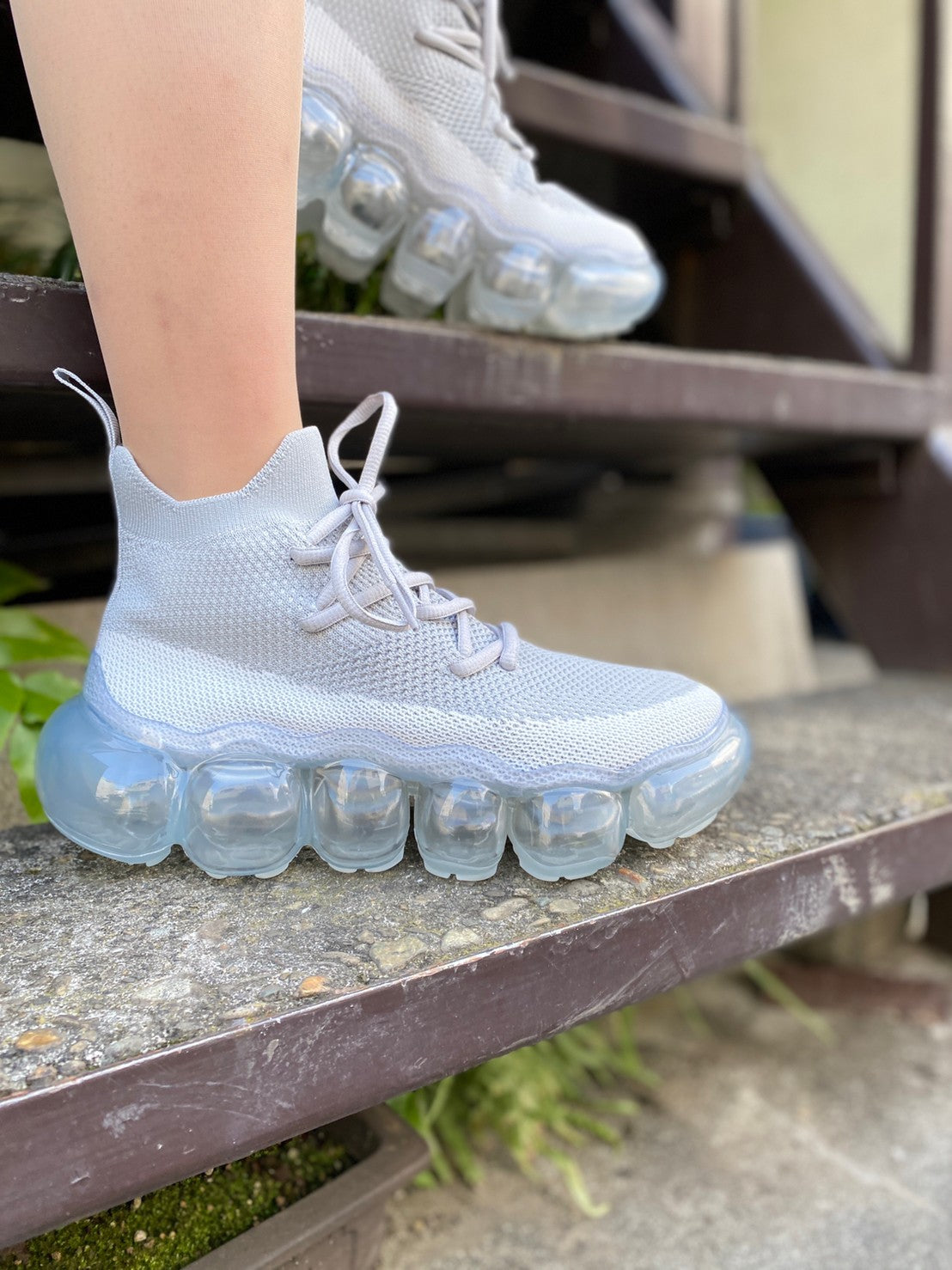 "Jewelry" Basic Shoes / Ice gray