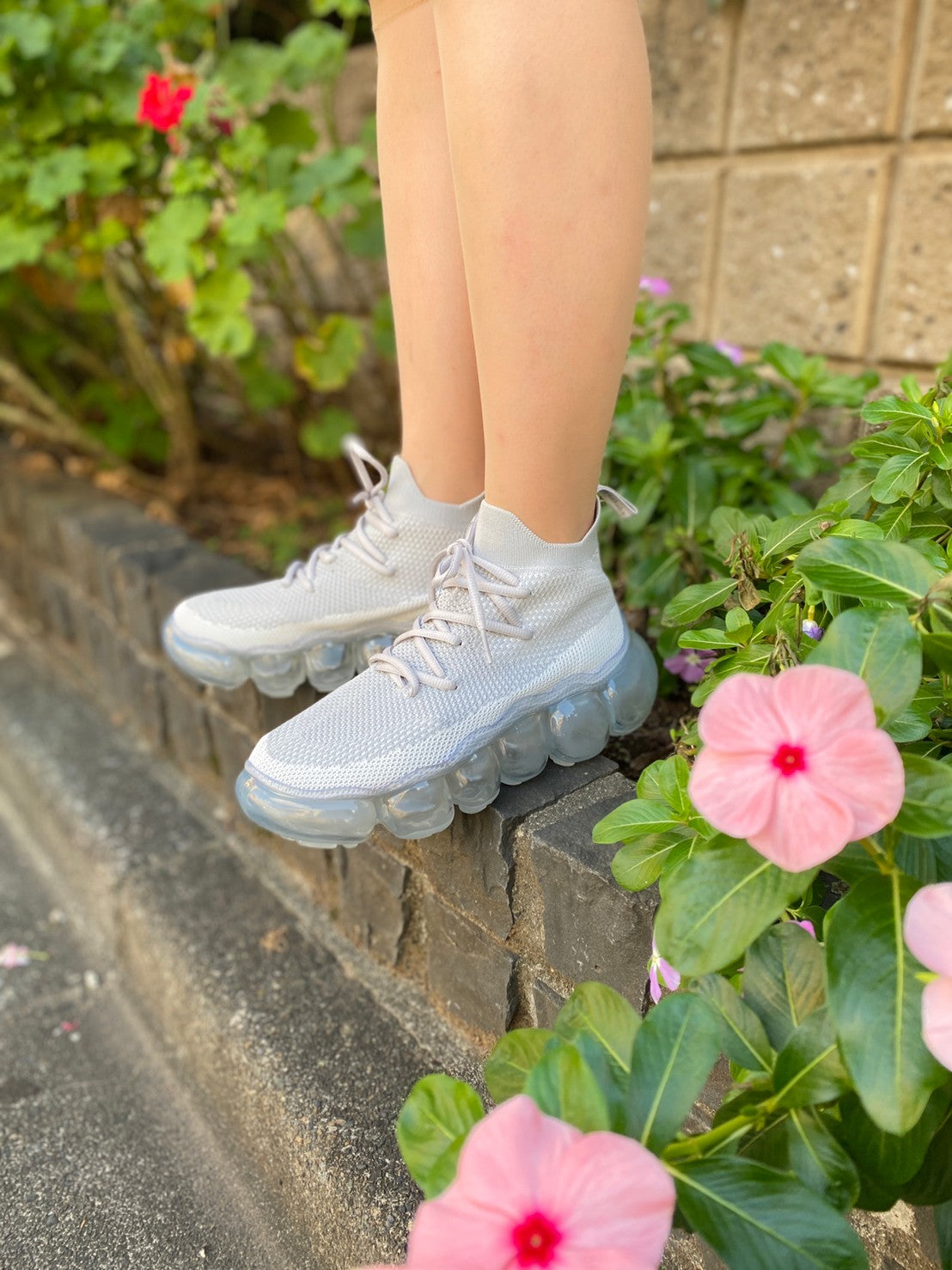 "Jewelry" Basic Shoes / Ice gray