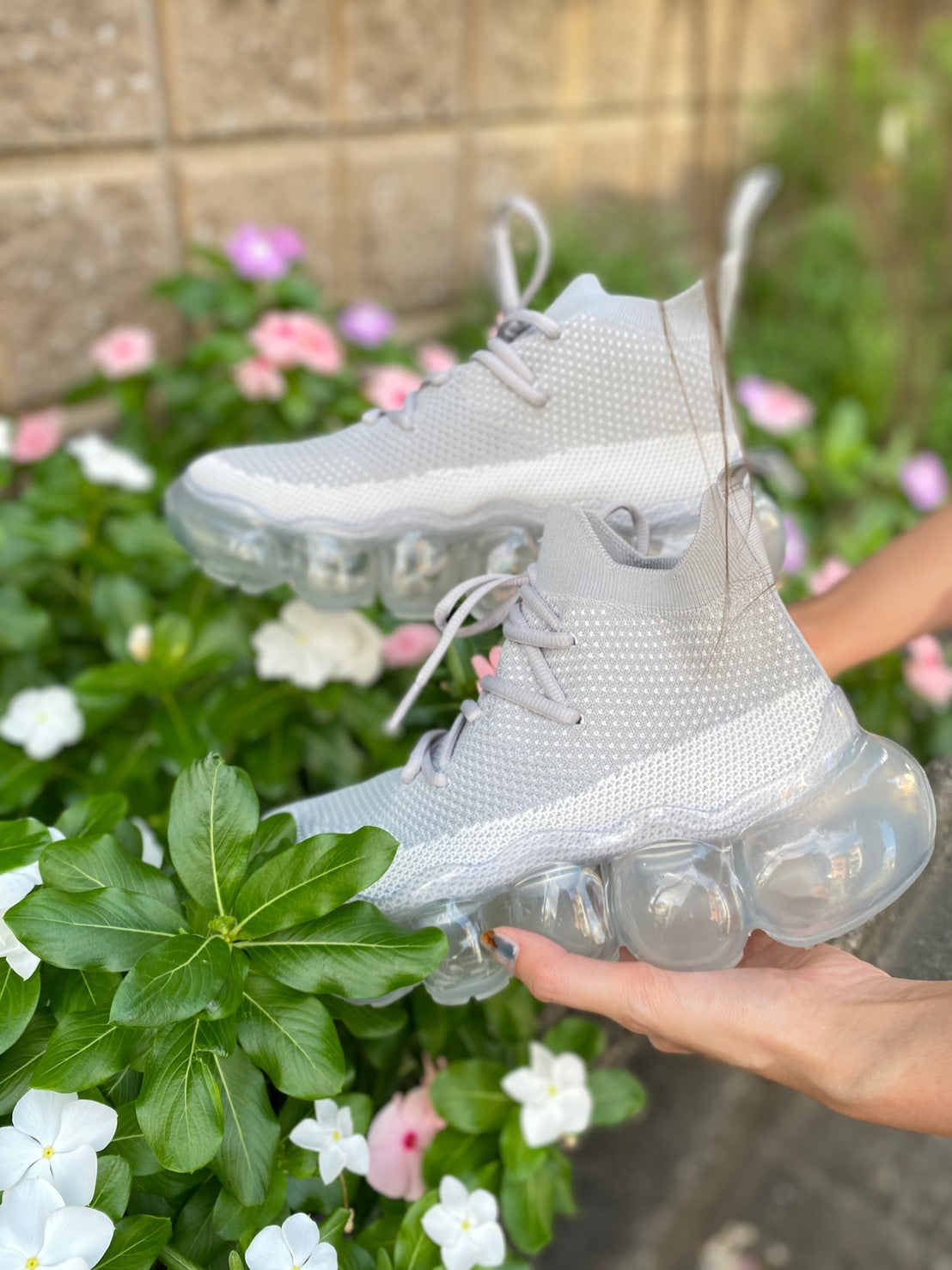 "Jewelry" Basic Shoes / Ice gray