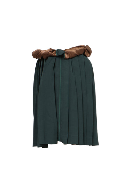 Twisted Pleats Skirt / Green