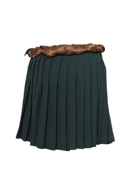 Twisted Pleats Skirt / Green