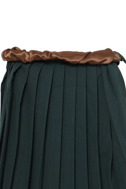 Twisted Pleats Skirt / Green