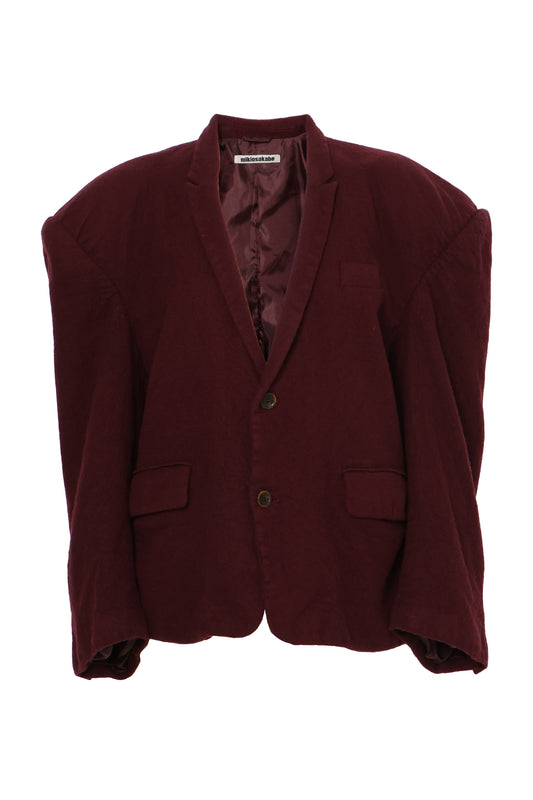 【AW26预购】大廓形缩绒夹克 / 酒红色 / MSAW26JK01