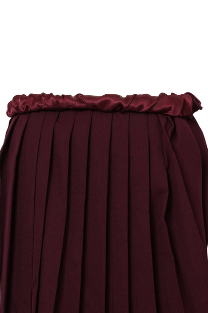【AW26预购】Twisted Pleats 半身裙 / 葡萄酒色 / MSAW26S01