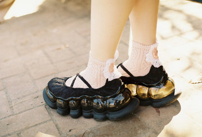 "Jewelry" Ark Lace Ballet Shoes / Black