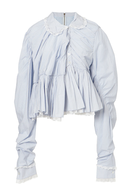 【AW26预购】童趣褶皱衬衫 / 蓝色 / MSAW26B081