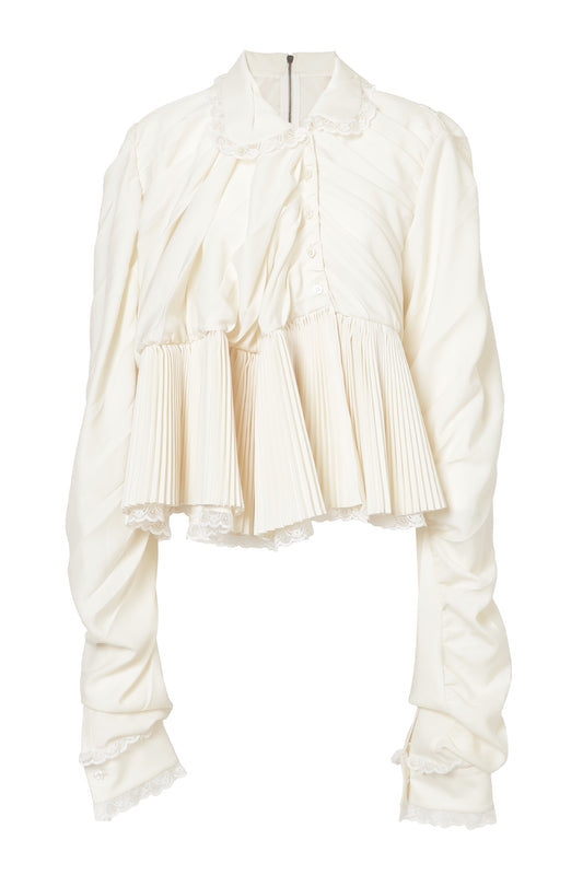 【AW26预购】童趣褶皱衬衫 / 象牙白 / MSAW26B08