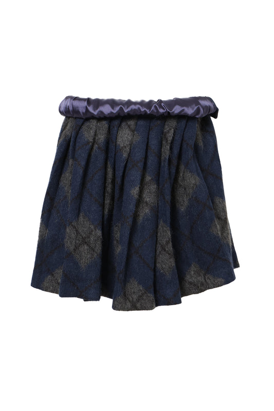 【AW26受注】Twisted Pleats Knit Skirt / Navy / MSAW26S011
