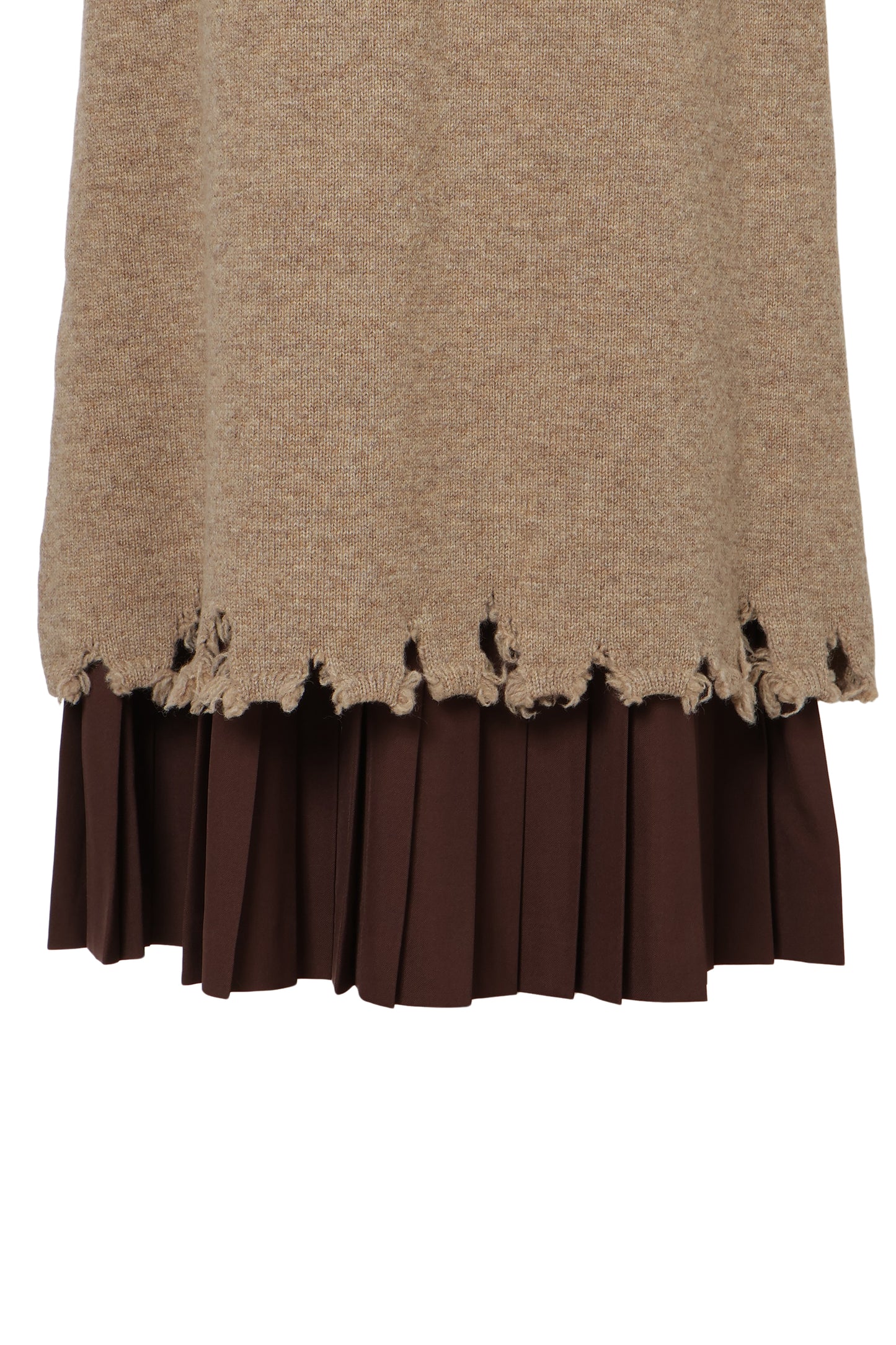 【AW26预购】破洞针织长裙 / 米色 / MSAW26K03