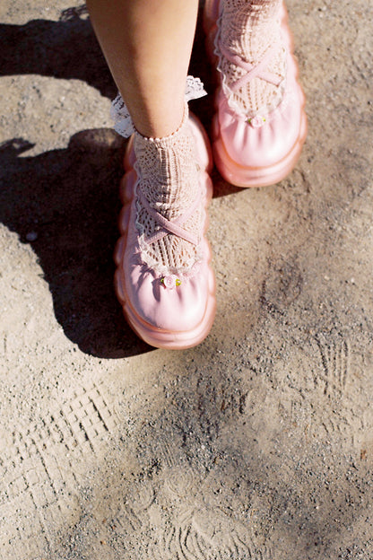 Crying Heart Socks / Pink Beige