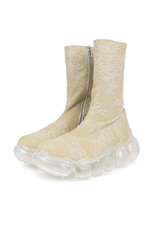 【PF25受注】"Jewelry" Lace Tights Boots / Beige / MSPF25SH06