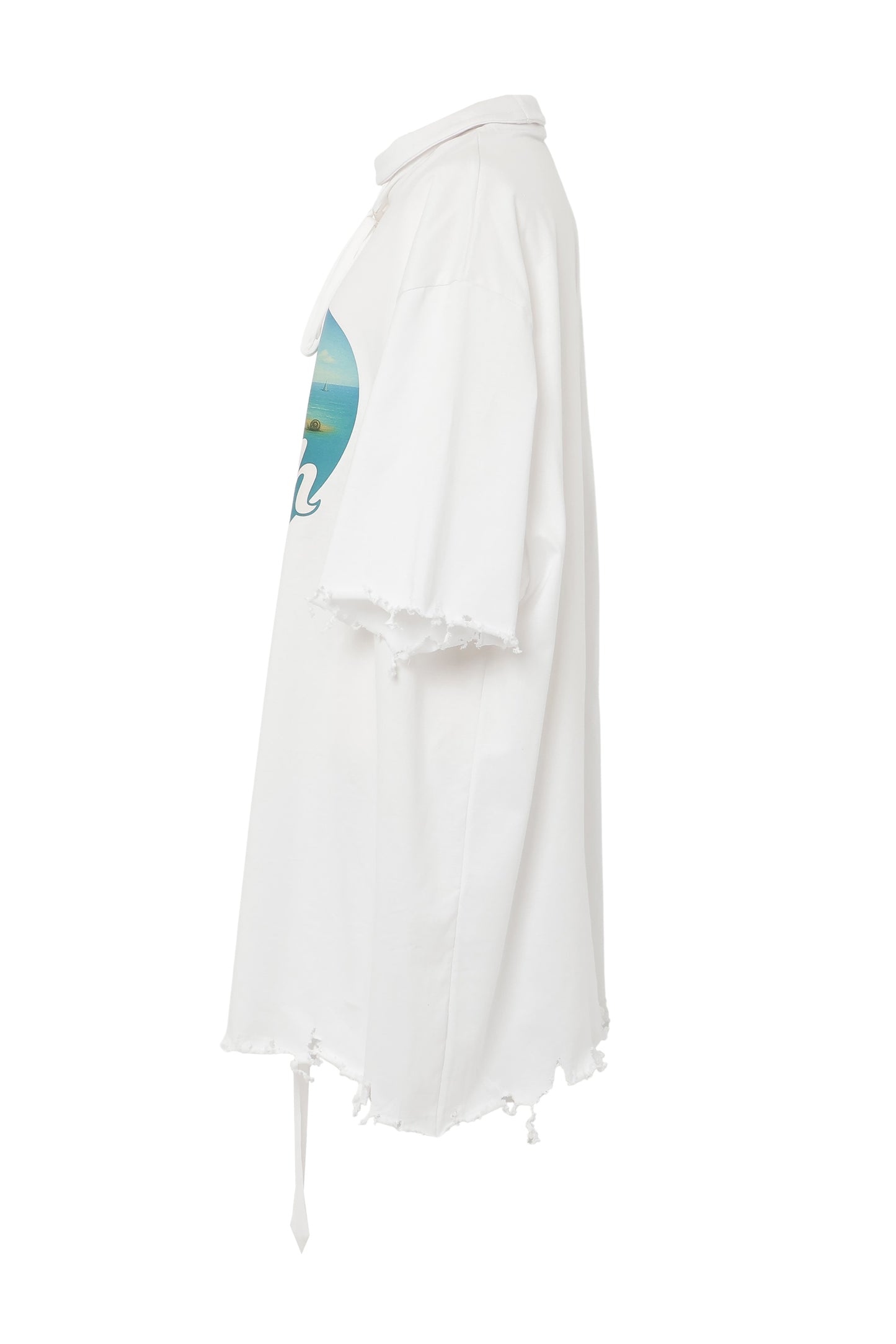 【SS26受注】Tie Neck T-Shirt / White / MSS26T011