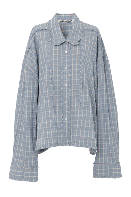 【SS26受注】Mini Frill Blouse / Blue / MSS26B01