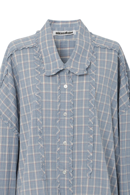 【SS26受注】Mini Frill Blouse / Blue / MSS26B01